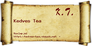 Kedves Tea névjegykártya